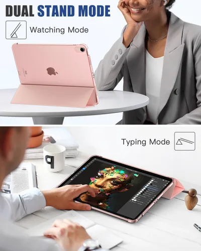 Vista 5 de MoKo funda para iPad Air de 4ta generación, 2020, pulgadas, funda para iPad Air 4 de 10.9 pulgadas, diseño delgado y ligero, con soporte, protector