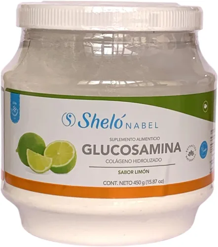 Vista 2 de Sheló NABEL Colágeno hidrolizado con glucosamina sabor a lima, 15.87 onzas