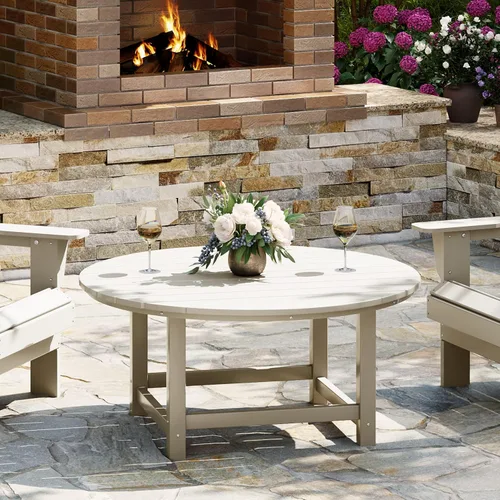 Vista 20 de WestinTrends Mesa de café de patio cuadrada de HDPE Malibu para exteriores de bajo perfil, marrón oscuro
