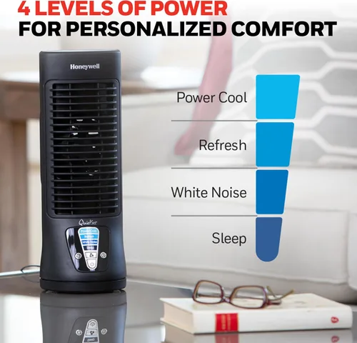 Vista 2 de Honeywell Mini ventilador de torre Quietset de 13 pulgadas