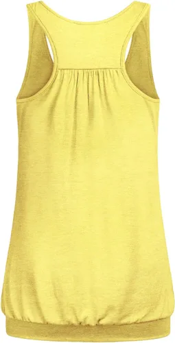Vista 2 de Miusey - Camiseta sin mangas para mujer, cuello redondo, ajuste holgado, espalda cruzada, de yoga