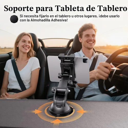 Vista 4 de OHLPRO - Soporte para tablet para tablero de automóvil [soporte de ventosa] escritorio de pared para parabrisas, soporte ajustable para iPad mini
