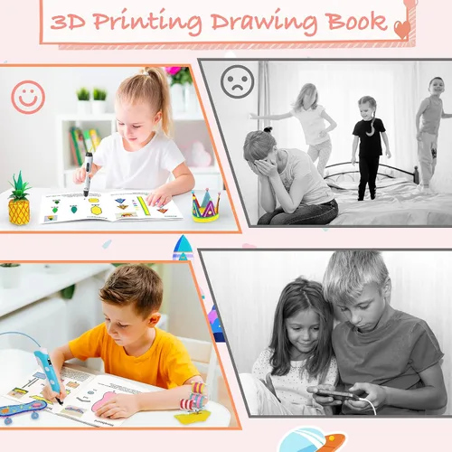 Vista 5 de SONGTIY Libro de Dibujo y Pintura 3D, Plantilla de Grafiti Reutilizable de 40 Patrones, Moldes de Stencil Creativo con Placa de PVC