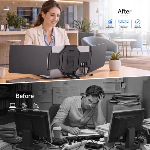 Vista 2 de AOC Extensor de pantalla para laptop de 14", monitor portátil para Negro mate