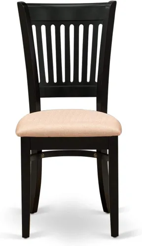 Vista 6 de East West Furniture ANVA3-BLK-C - Juego de mesa de comedor moderno de 3 piezas que contiene una mesa de cocina redonda con pedestal y 2 sillas