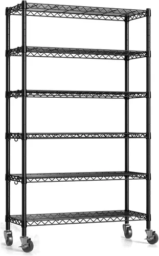 Vista 8 de Hodonas Estantería de alambre de 2300 libras, 36 pulgadas de ancho x 14 pulgadas de profundidad x 75 pulgadas de alto, estantes de metal