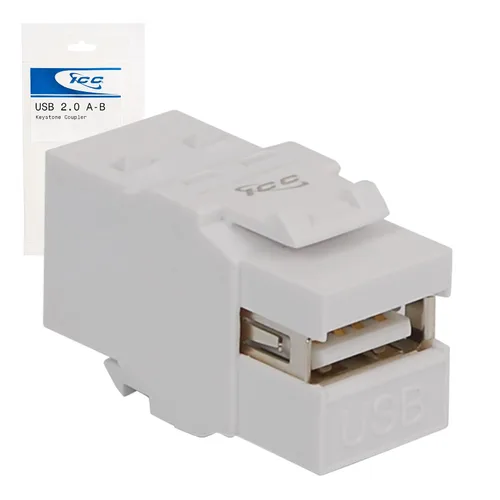 Vista 9 de ICC Acoplador modular USB 3.0 de 90 grados en blanco para estilo HD
