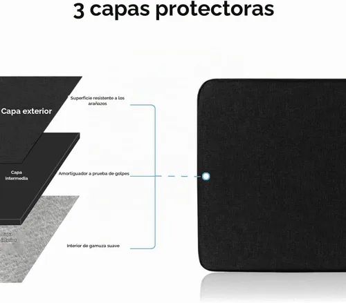 Vista 3 de ProElife - Funda para tablet de 12 pulgadas para Surface Pro, iPad, resistente al agua Black, Precision Fit, Soft Inner Lining Padded