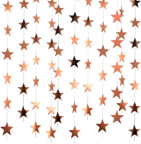 Vista 31 de Patelai Guirnalda de estrellas con purpurina 2026, decoración de graduación de 130 pies, pancarta colgante de estrella para fiesta, cumpleaños