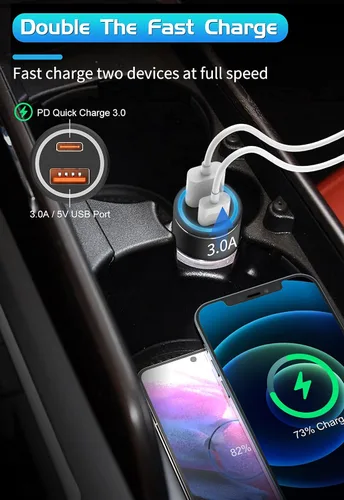 Vista 5 de Samsung - Cargador tipo C, kit de carga rápida, 25 W PD USB C de pared/coche súper rápido con cable de carga de 6.6 pies para Samsung Galaxy S26/S26