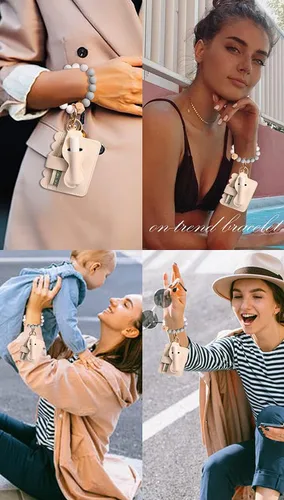 Vista 31 de BVGA Pulsera llavero de pulsera de silicona para mujer