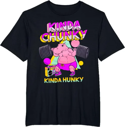 Vista 73 de Kinda Chunky Kinda Hunky, camiseta de gimnasio para culturismo, Negro