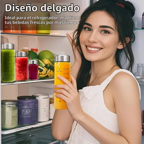 Vista 2 de Botellas de jugo de vidrio de 12 onzas - 2 paquetes de botellas de agua de boca ancha con tapas para jugos, botellas de jugo reutilizables