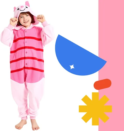 Vista 2 de Beauty Shine Kids Onesie Unisex Child Animal Costume Sleepwear Jumpsuit Christmas Halloween Cosplay Pajamas