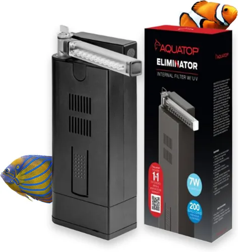 Vista 7 de Aquatop Filtro nano sumergible de 5 W, para 10-30 galones, caudal de 66 GPH, para agua cristalina, ideal para uso en agua dulce y salada, SPNANO-UV