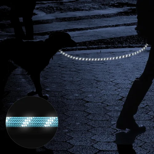 Vista 5 de Correa de perro resistente para perros de raza grande, mediana y pequeña, correa de perro reflectante con asa cómoda, correas de cuerda