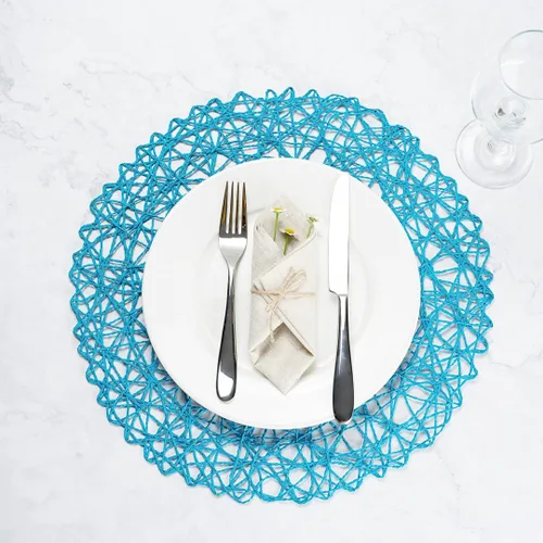 Vista 3 de Restaurantware Spinweave - Juego de 6 manteles individuales redondos para mesa de comedor de 15 pulgadas, manteles individuales circulares de papel
