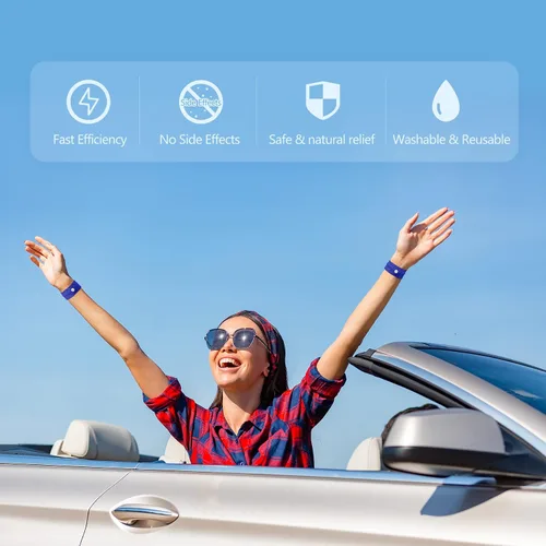 Vista 5 de Cozyhealth Muñequera de acupresión antináuseas, para aliviar las náuseas, mareos y vómitos de automóvil, barco, enfermedades de viaje