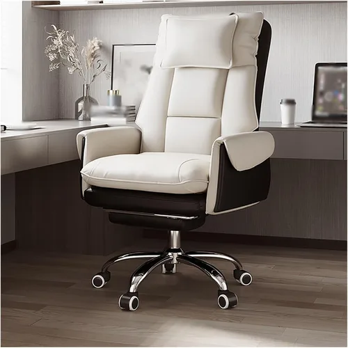 Vista 8 de Ergonomic Big & Tall Pu Leather Office Chair, High Back Wide Desk Chair with Wheels & Retractable Footrest, Comfortable Executive Computer Chair