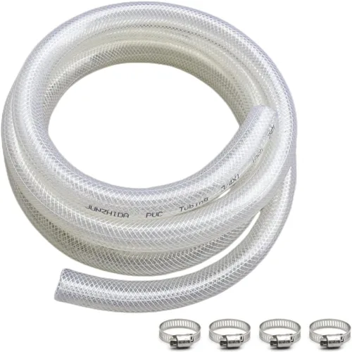 Vista 13 de Tubo de PVC transparente trenzado de alta presión de 1 1/4 pulgadas de diámetro interior x 1 5/8 pulgadas de diámetro exterior de 10 pies, tubo