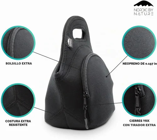 Vista 7 de Nordic By Nature Loncheras para mujeres y loncheras para niños, lonchera aislada de alta calidad, neopreno extra grueso, sensación de algodón suave
