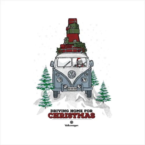 Vista 2 de Volkswagen Camiseta de mujer Christmas Camper Black Text