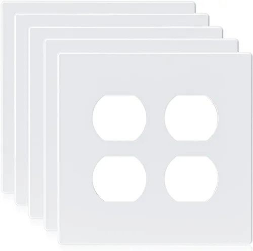 Vista 18 de ELEGRP Placas de pared para receptáculo dúplex de 2 segmentos, tamaño mediano, 4.88 pulgadas de alto x 4.94 pulgadas de largo, cubierta frontal