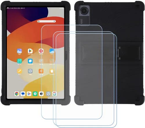 Vista 11 de TPU Cover for Lenovo Idea Tab Pro Gen 2 + 3 HD Tempered Glass, Silicone Shell Bumper Protective Back Case - 9 Hardness Anti-Scratch Screen Protector