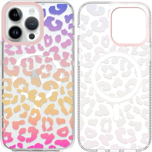 Vista 35 de SAKUULO Funda magnética para iPhone 11 Pro Max [Compatible con MagSafe] Patrón de Estampado de Leopardo Gris Claro Funda de Carga Inalámbrica