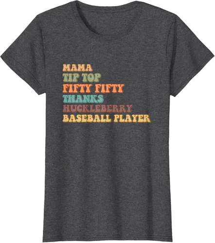 Vista 5 de Mama Tip-Top Fifty Fifty Thanks Huckleberry - Camiseta de béisbol, Negro