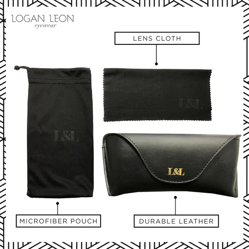 Vista 2 de Logan Leon - Funda de piel lisa unisex moderna con funda de microfibra y tela, Blanco, Negro