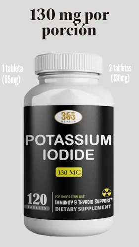 Vista 7 de Potasio Yoduro 130 mg - Tabletas de KI - Potasio 130 mg - Píldoras de Yodo de Potasio Fabricadas en EE. UU. YODO Naciente, Yoduro de potasio - 120