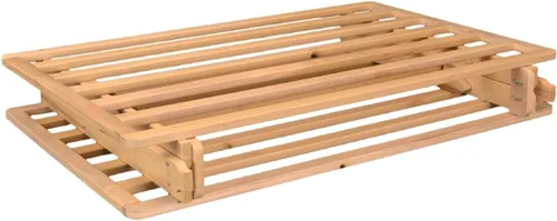 Vista 5 de KD Frames Cama Plegable con Plataforma - Marco de Cama Individual - Marco de Cama de Madera Sin Acabado - Cama Individual Plegable - Cama Natural