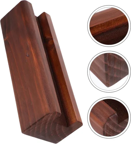 Vista 8 de Uonlytech Soporte de espejo de piso, base de soporte de madera de 9.84 x 3.14 x 2.75 pulgadas, soporte de espejo estable para uso en el hogar