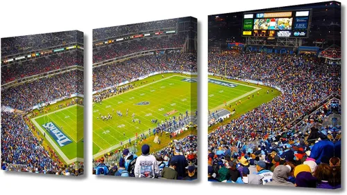 Vista 81 de TUMOVO MetLife Stadium - Decoración de pared de Nueva York, 3 piezas, lienzo, arte de pared para decoración del hogar, juegos de fútbol americano