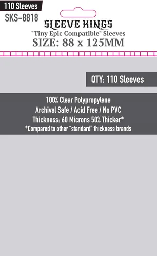 Vista 8 de Sleeve Kings Fundas para tarjetas estándar, 110 unidades, transparentes de 60 micrones de grosor, tamaño mini (1.575 x 3.504 in), compatibles