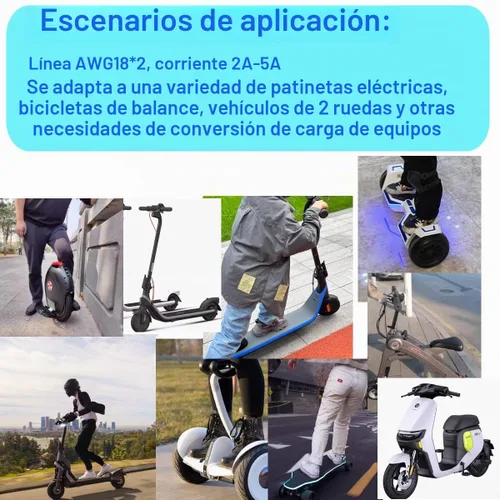 Vista 6 de Cable adaptador de carga universal de 42 V 2 A, 4 enchufes de repuesto para batería de litio de 36 V, paquete DC 5.5 x 2.1 con conector XLR macho