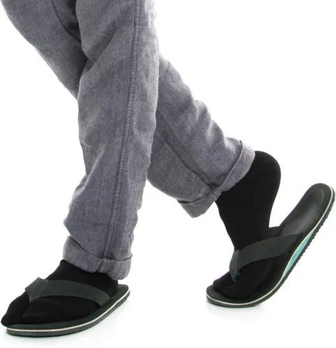 Vista 5 de 3 pares Flip-Flop más grueso Tabi V-Toe calcetines de tobillo de algodón cómodo cálido mezcla de Spandex
