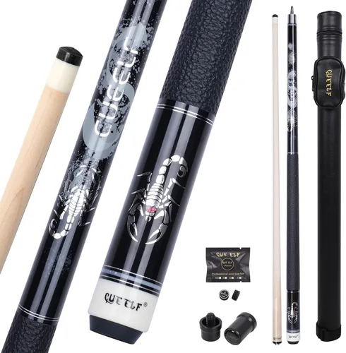 Vista 20 de CUEELF Scorpion Pool Cue Pro Taper Low Deflection Shaft 12.5mm Tip Negro