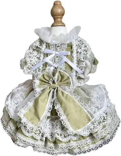 Vista 31 de Moda Vestido de Princesa de Encaje para Perro Cachorro Dulce para Perro EXTRAL Pequeño y Pequeño A-Negro XX-Pequeño