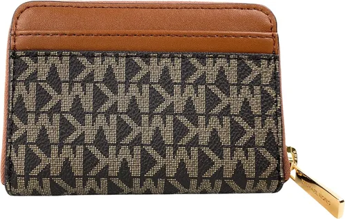 Vista 2 de Michael Kors Funda mediana con cremallera alrededor de la tarjeta MarrónOro M