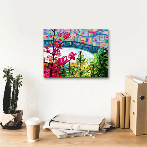 Vista 7 de Epic Graffiti 'Salmon Ridge' de Mandy Budan, arte de pared en lienzo, 16 x 12 pulgadas