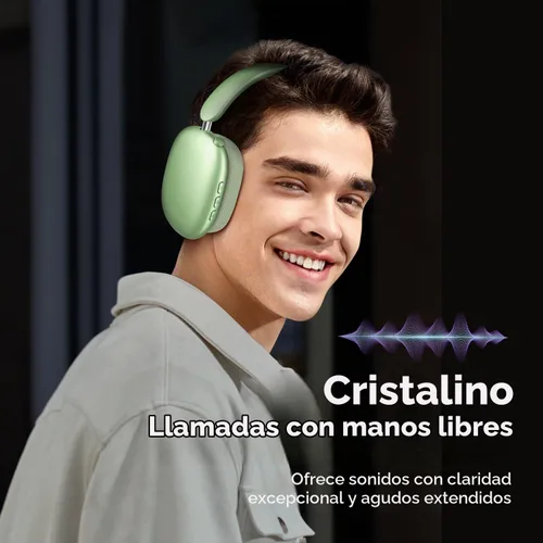 Vista 7 de Wentronic Y01 - Auriculares inalámbricos con cancelación de ruido Bluetooth 5.3 sobre la oreja con micrófono, audio de alta resolución, 48 horas