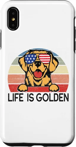 Vista 7 de Carcasa dorada para iPhone 12 mini Golden Retriever Dogs Life is Golden