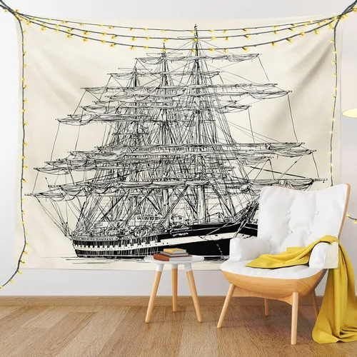 Vista 35 de Ambesonne Tapiz bohemio, diseño floral de bruja, luna y mariposa con adornos de mandala, decoración de tela para colgar en la pared para dormitorio