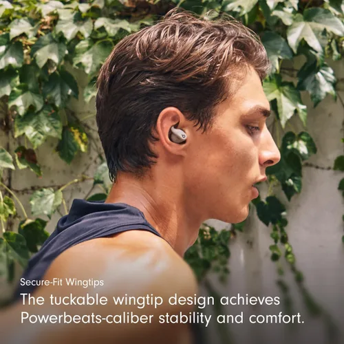Vista 4 de Beats - Powerbeats Fit - Auriculares inalámbricos con cancelación de ruido para entrenamiento con ajuste Ultimate Secure con cable de carga USB-C
