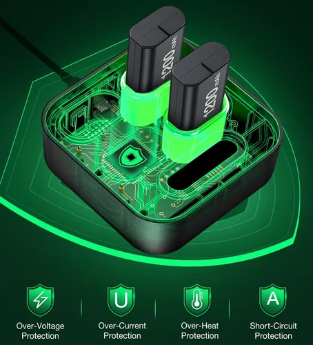 Vista 5 de Cargador para Xbox One de batería recargable estación de carga para Xbox One Controller Battery Pack accesorios Xbox One con batería Xbox de 4 x