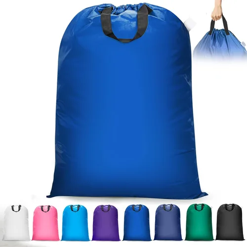 Vista 10 de Isink Bolsa de lavandería extra grande con asas, resistente, bolsa de lavandería de viaje para ropa sucia, 28 x 40 pulgadas (negro)