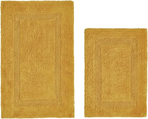 Vista 206 de Better Trends - Juego de 2 alfombras de baño 100% algodón, extra suaves, con borlas, de 17" x 24", alfombra de baño superabsorbente y reversible