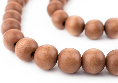 Vista 193 de TheBeadChest: cuentas de madera redondas naturales de 0.315 pulgadas, cuentas de madera sueltas espaciadoras para fabricar joyas, 4 tamaños